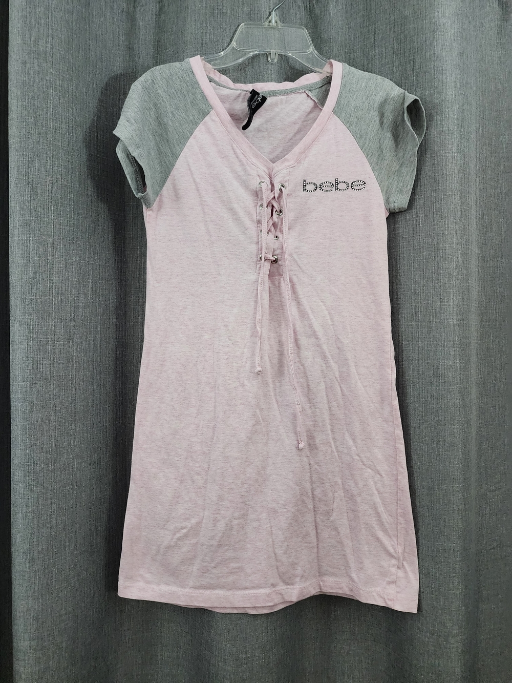 bebe Womans Pink and Gray Night Shirt